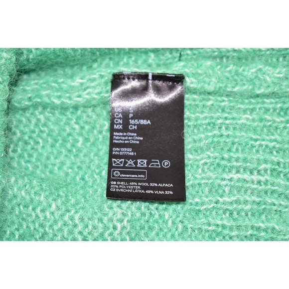 H&M Wool Alpaca Blend Sweater Size S Oversized Pullover Mint Green Fuzzy New - Picture 10 of 11